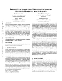Personalizing Session-based Recommendations with Hierarchical Recurrent
  Neural Networks