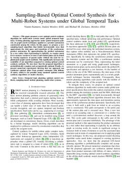 Sampling-Based Optimal Control Synthesis for Multi-Robot Systems under
  Global Temporal Tasks