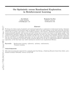 On Optimistic versus Randomized Exploration in Reinforcement Learning