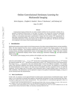 Online Convolutional Dictionary Learning for Multimodal Imaging