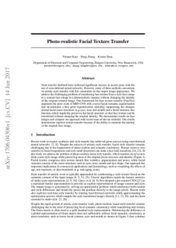 Photo-realistic Facial Texture Transfer