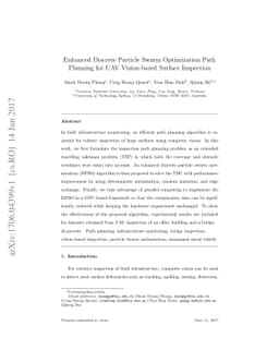 Enhanced discrete particle swarm optimization path planning for UAV
  vision-based surface inspection