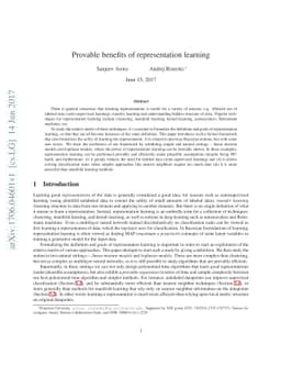 Provable benefits of representation learning