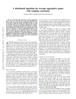A distributed algorithm for average aggregative games with coupling
  constraints