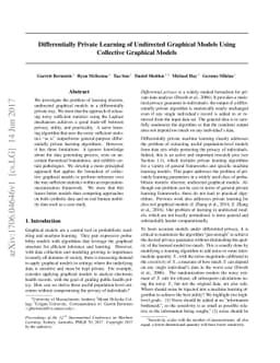 Differentially Private Learning of Undirected Graphical Models using
  Collective Graphical Models