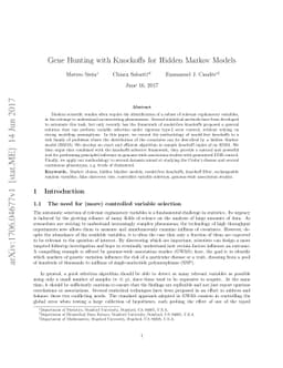 Gene Hunting with Knockoffs for Hidden Markov Models