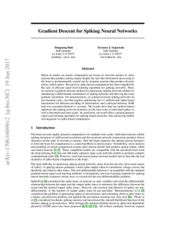Gradient Descent for Spiking Neural Networks