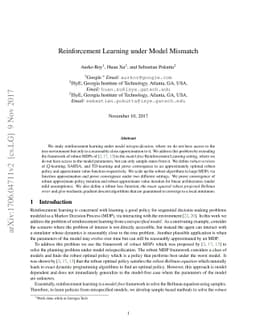 Reinforcement Learning under Model Mismatch