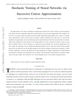 Stochastic Training of Neural Networks via Successive Convex
  Approximations