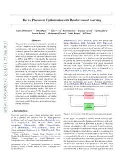 Device Placement Optimization with Reinforcement Learning