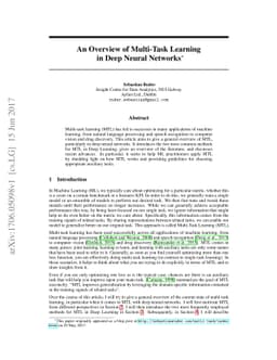 An Overview of Multi-Task Learning in Deep Neural Networks