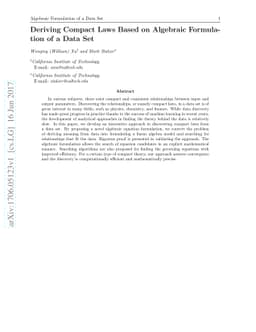 Deriving Compact Laws Based on Algebraic Formulation of a Data Set