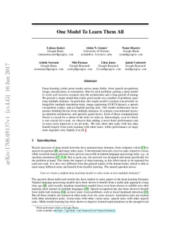 One Model To Learn Them All