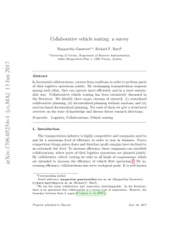 Collaborative vehicle routing: a survey