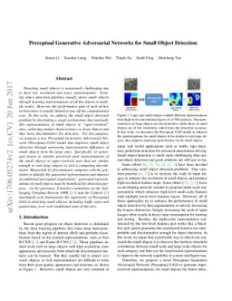 Perceptual Generative Adversarial Networks for Small Object Detection