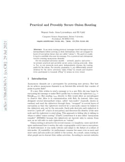 Practical and Provably Secure Onion Routing