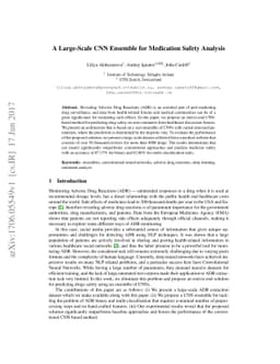 A Large-Scale CNN Ensemble for Medication Safety Analysis