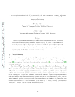 Lexical representation explains cortical entrainment during speech
  comprehension