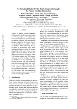 An Empirical Study of Mini-Batch Creation Strategies for Neural Machine
  Translation