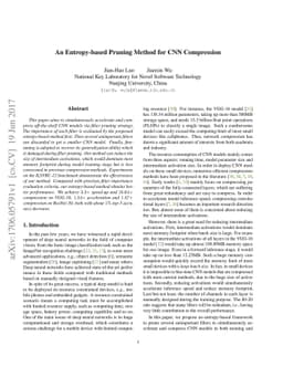 An Entropy-based Pruning Method for CNN Compression