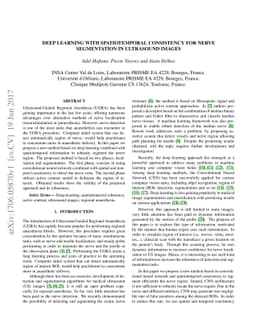 Deep learning with spatiotemporal consistency for nerve segmentation in
  ultrasound images
