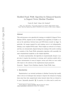 Modified Frank-Wolfe Algorithm for Enhanced Sparsity in Support Vector
  Machine Classifiers