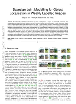 Bayesian Joint Modelling for Object Localisation in Weakly Labelled
  Images