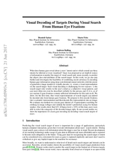 Visual Decoding of Targets During Visual Search From Human Eye Fixations