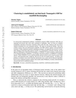 Clustering is semidefinitely not that hard: Nonnegative SDP for manifold
  disentangling