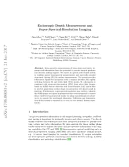 Endoscopic Depth Measurement and Super-Spectral-Resolution Imaging
