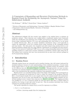 A Comparison of Resampling and Recursive Partitioning Methods in Random
  Forest for Estimating the Asymptotic Variance Using the Infinitesimal
  Jackknife