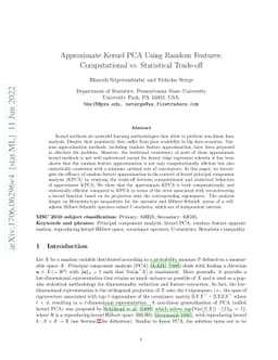Approximate Kernel PCA Using Random Features: Computational vs.
  Statistical Trade-off