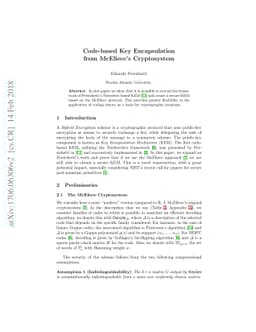 Code-based Key Encapsulation from McEliece's Cryptosystem