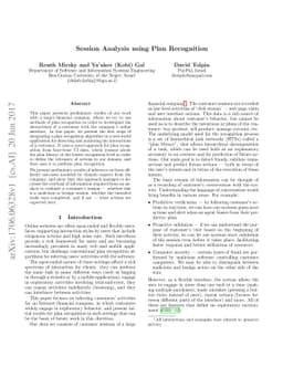 Session Analysis using Plan Recognition