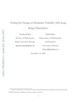 Testing for Change in Stochastic Volatility with Long Range Dependence