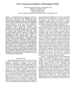 The Compressed Model of Residual CNDS