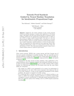 Towards Proof Synthesis Guided by Neural Machine Translation for
  Intuitionistic Propositional Logic