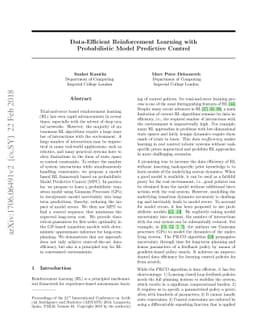 Data-Efficient Reinforcement Learning with Probabilistic Model
  Predictive Control