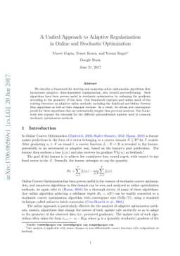 A Unified Approach to Adaptive Regularization in Online and Stochastic
  Optimization