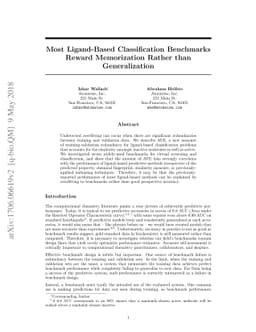 Most Ligand-Based Classification Benchmarks Reward Memorization Rather
  than Generalization