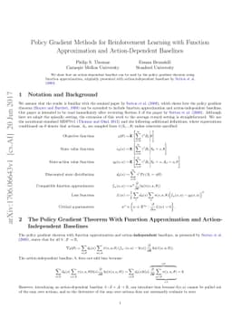 Policy Gradient Methods for Reinforcement Learning with Function
  Approximation and Action-Dependent Baselines