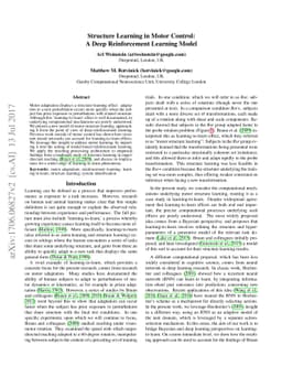 Structure Learning in Motor Control:A Deep Reinforcement Learning Model