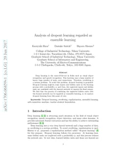 Analysis of dropout learning regarded as ensemble learning