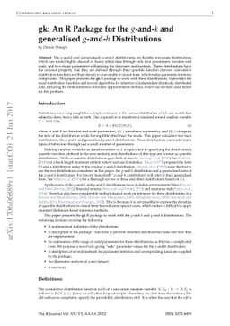 gk: An R Package for the g-and-k and generalised g-and-h Distributions