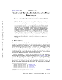 Constrained Bayesian Optimization with Noisy Experiments