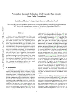 Personalized Automatic Estimation of Self-reported Pain Intensity from
  Facial Expressions