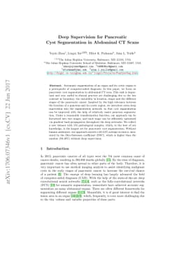 Deep Supervision for Pancreatic Cyst Segmentation in Abdominal CT Scans