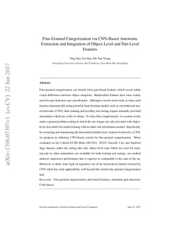 Fine-Grained Categorization via CNN-Based Automatic Extraction and
  Integration of Object-Level and Part-Level Features