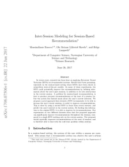 Inter-Session Modeling for Session-Based Recommendation