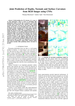 Joint Prediction of Depths, Normals and Surface Curvature from RGB
  Images using CNNs